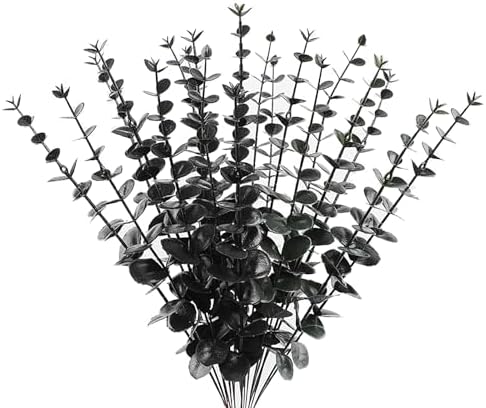 ABAJI Artificial Eucalyptus Black Stem Plant Decorations