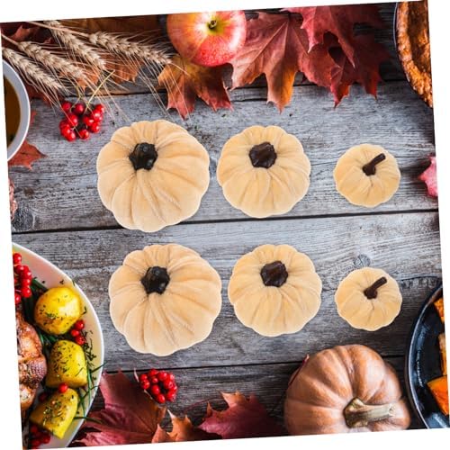 LIFKOME 6Pcs Artificial Pumpkins Halloween Decor