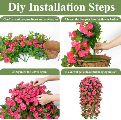 Waipfaru Artificial Hanging Flowers for Outdoor Decor