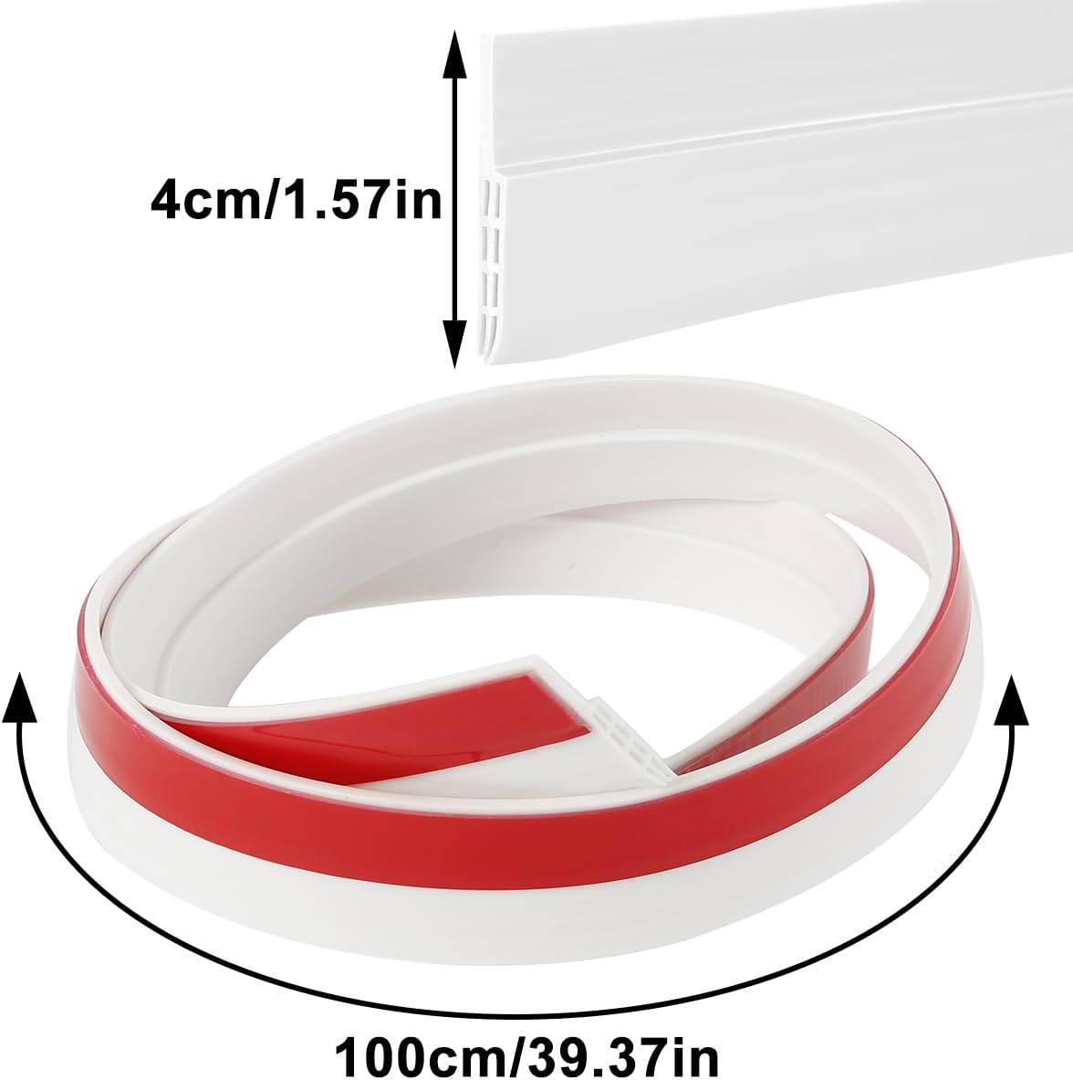 2Pcs Door Draft Stopper Self Adhesive Windscreen Seal Door Seal White