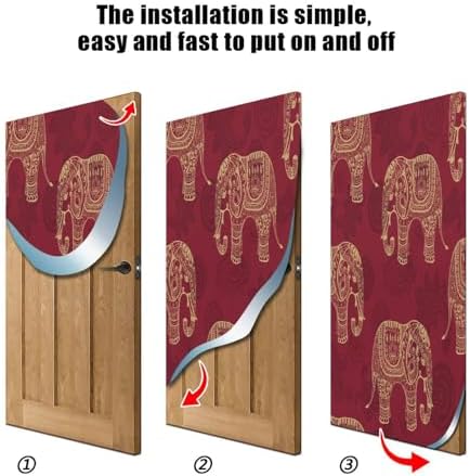 Susiyo Patterned Elephants Halloween Door Cover 32x79 in