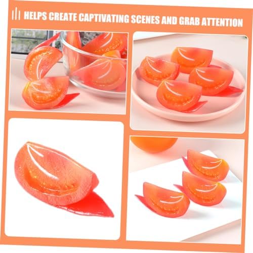 4pcs Lifelike Fake Tomato Slice Models for Home Decor