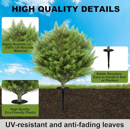 Artificial Cedar Topiary Tree Set of 2