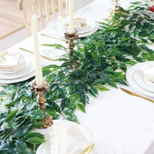 Mizii 12PCS Artificial Greenery Stems Ficus Garland