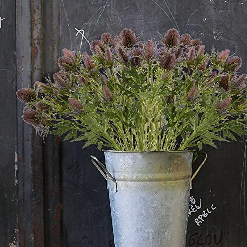 HUIANER 2 Stems Artificial Thistle Flowers Purple
