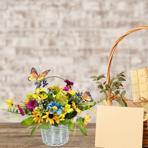 Spring Summer Floral Arrangement Centerpiece with LED Lights