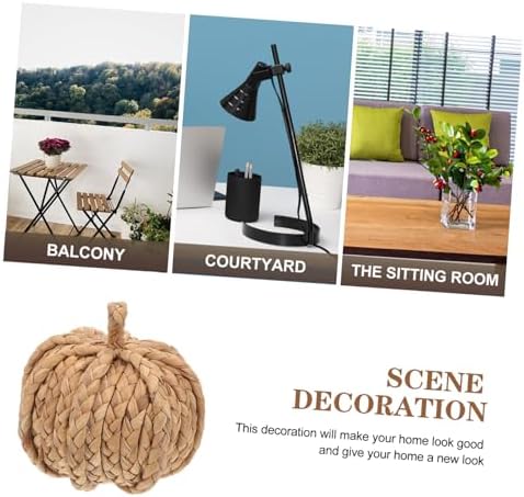 EXCEART Straw Woven Pumpkin Decor for Halloween and Christmas