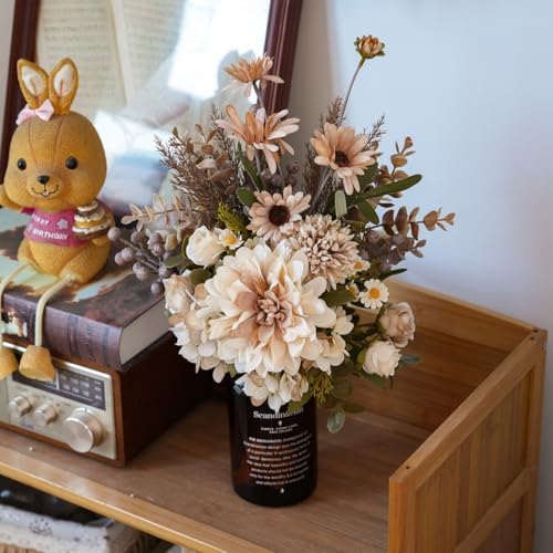Peauley 16 Inch Artificial Flower Centerpieces with Roses and Daisies
