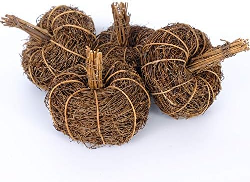 4pcs Artificial Grapevine Pumpkins for Halloween and Fall Decor
