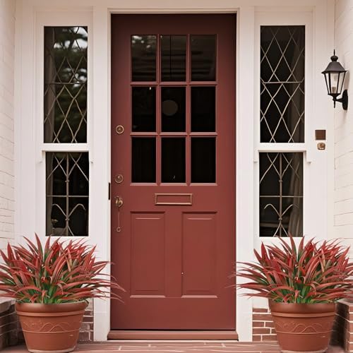 Ouddy Decor 20 Pcs Fake Outdoor Plants Set Red