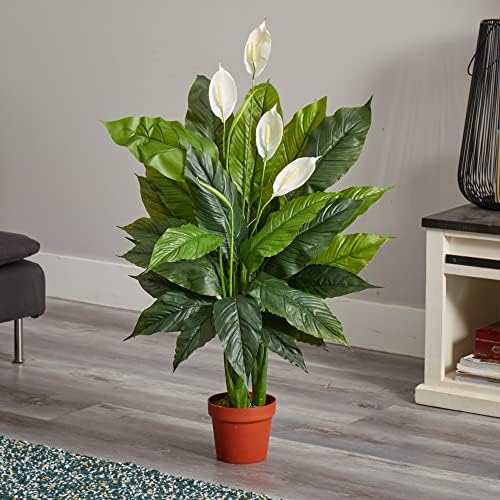 Nearly Natural 42 In Silk Spathiphyllum Artificial Plant
