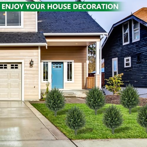 236-inch Artificial Cedar Topiary Set of 2 UV Resistant Fake Evergreen Plants