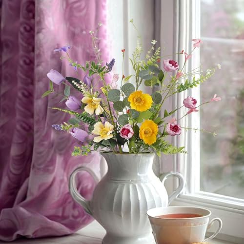 CISDUEO 4 Pcs Artificial Wildflowers Bouquet