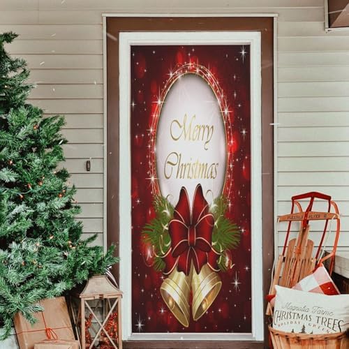Susiyo Bells Bow Snowflakes Halloween Door Cover