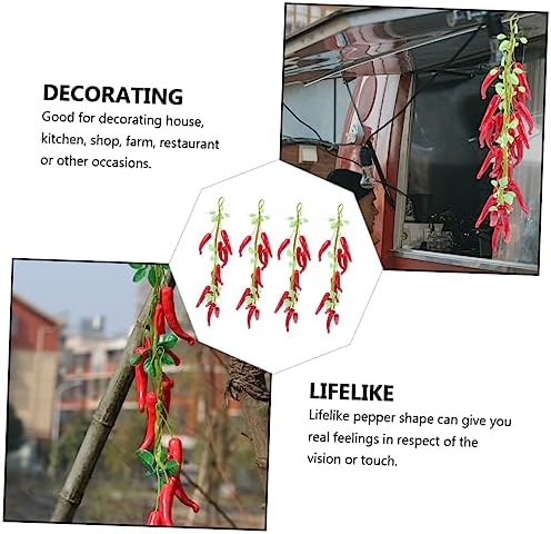 4pcs Hanging Fake Pepper Decorations for Home Kitchen Party