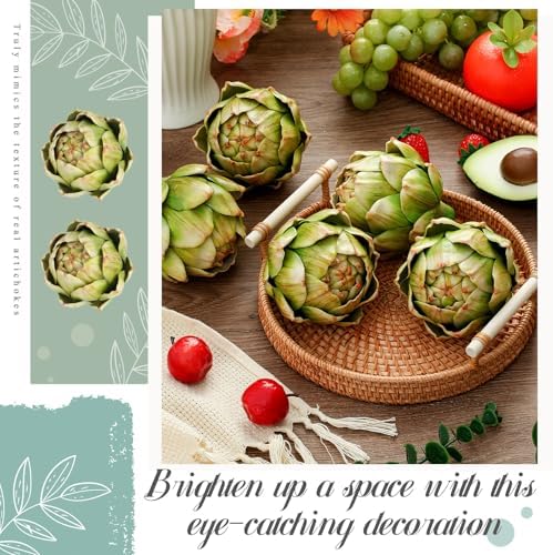 Timgle 12 Pcs Green Artificial Artichokes Decor Set