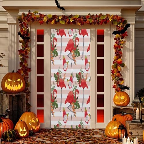 Susiyo Art Flamingo Halloween Door Cover