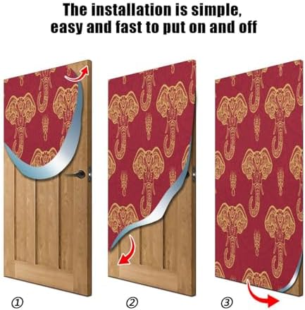 Susiyo Ornate Red Elephants Halloween Door Cover 1