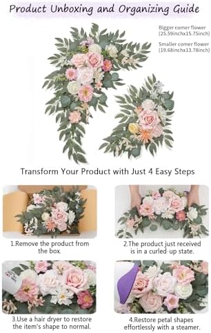 Wedding Welcome Signs Floral Pack of 2 New Pink