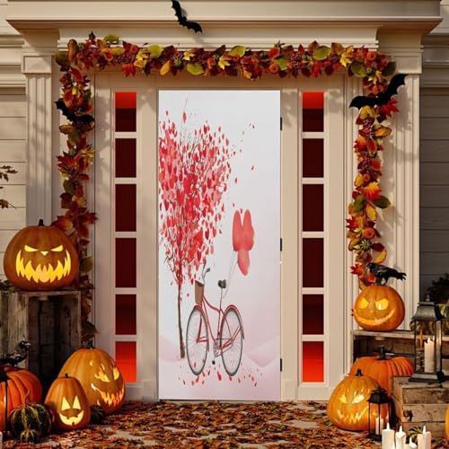 Susiyo Tree and Bicycle Halloween Door Cover 32x79 in