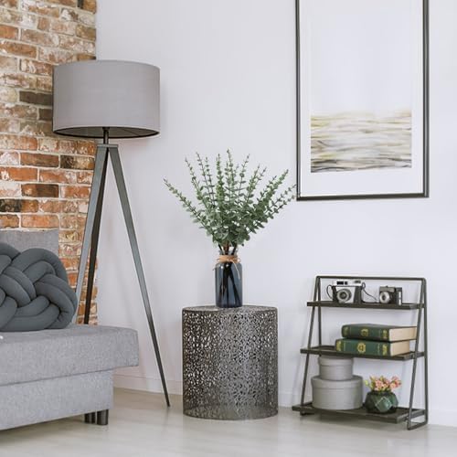 Leftover 188 Inch Artificial Eucalyptus in Black Glass Vase