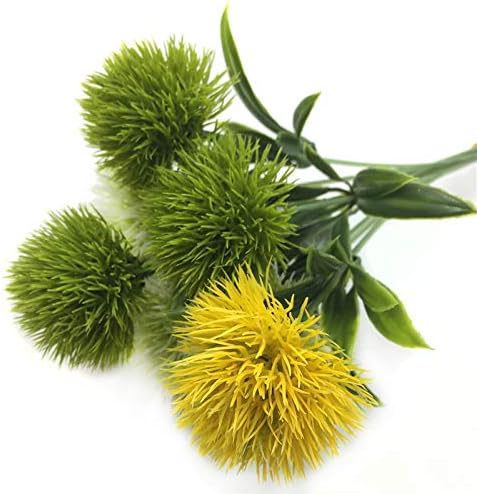 Yalulu 10 Pcs Dandelion Artificial Flowers Bouquet Yellow