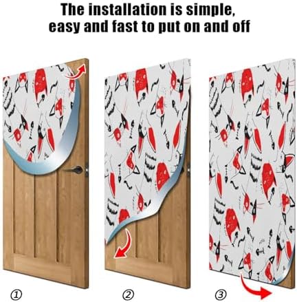 Susiyo Cute Cats Halloween Door Cover Stretch Fabric 32x79 in