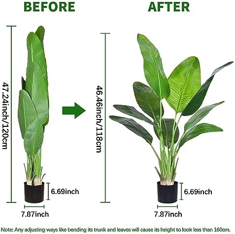 Artificial Bird of Paradise Plant with Realistic Leaves and Durable Pots