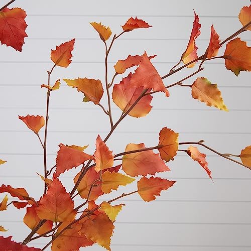Nearly Natural 6ft Autumn Birch Artificial Fall Tree