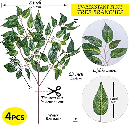 Grand Verde Ficus Tree Branches Artificial Greenery 4pcs