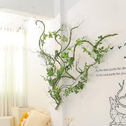 118 Inch Artificial Green Tree Branches with Ivy and Grapevine