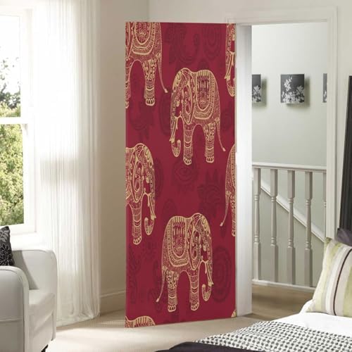 Susiyo Patterned Elephants Halloween Door Cover 32x79 in