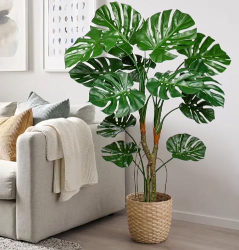 2 Pack Large Artificial Monstera Plant in Pot