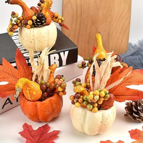 Ochine Artificial Pumpkins Fall Decor for Home Kitchen