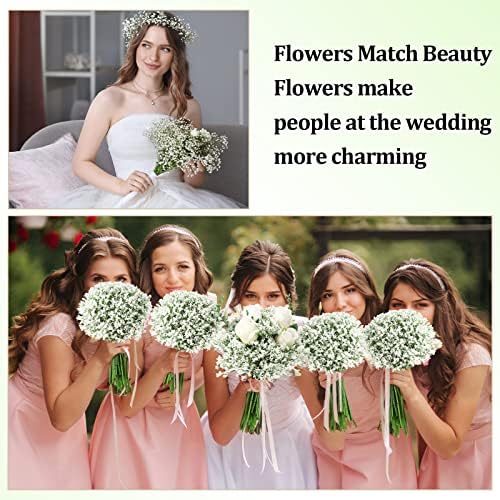 Ysleen 100pcs White Artificial Baby Breath Flowers for Decorations