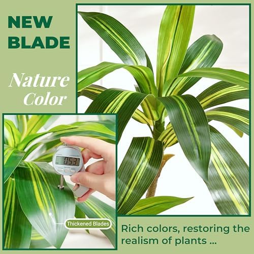 5FT Artificial Dracaena Tree with White Planter and Green Moss