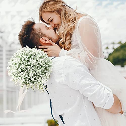 Ysleen 100pcs White Artificial Baby Breath Flowers for Decorations