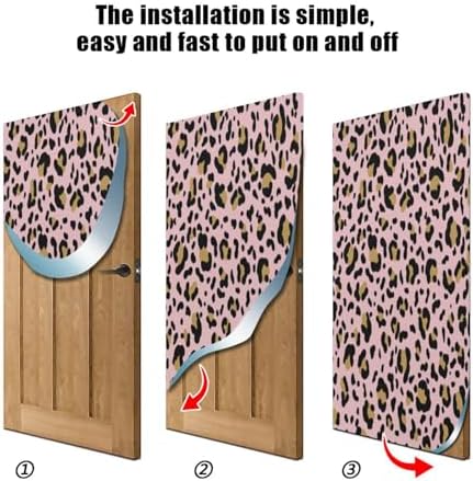 Susiyo Faux Leopard Skin Halloween Door Cover 32x79 in