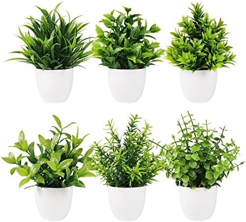 Yoratee Artificial Plant 6PCS Indoor Faux Greenery Decor