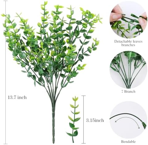 AGIRL 24 Bundles Artificial Plants Greenery Decor Set
