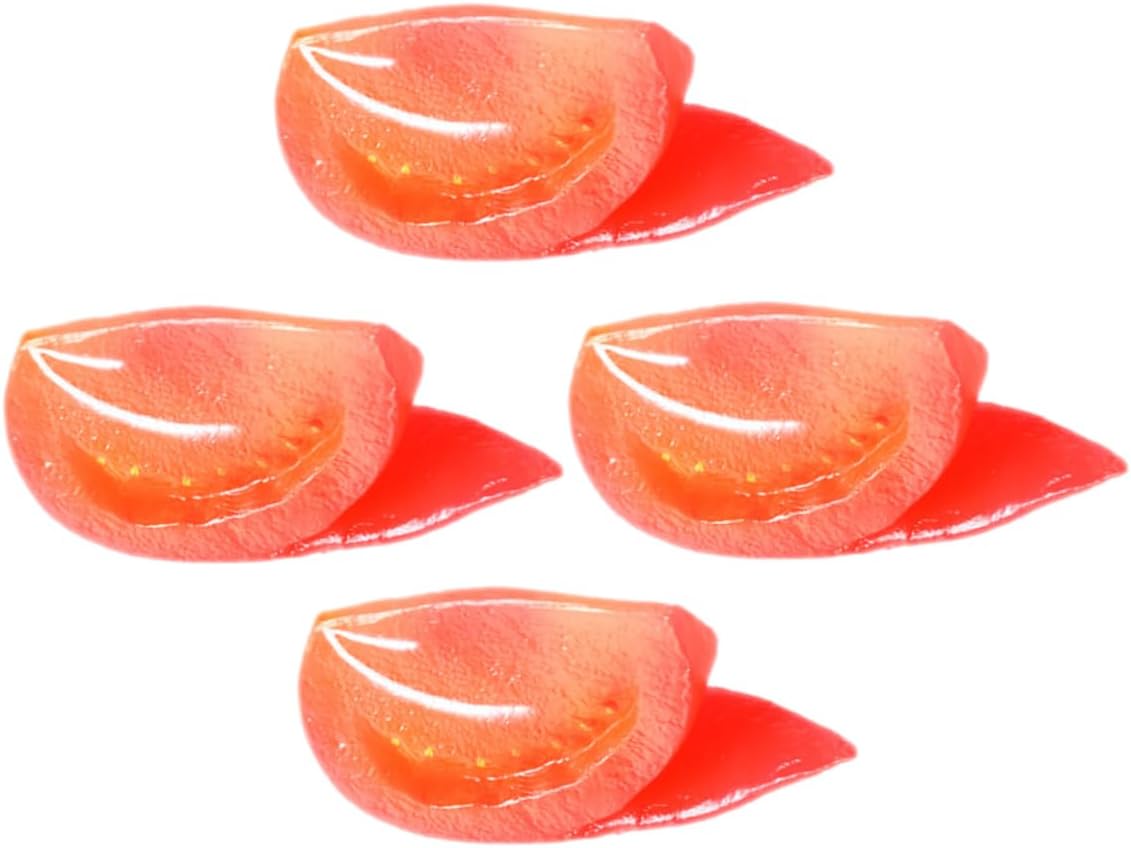 4pcs Lifelike Fake Tomato Slice Models for Home Decor