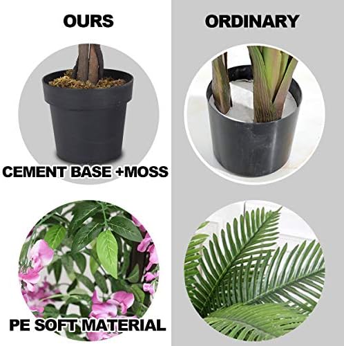 Goplus 6FT Ficus Artificial Tree with Realistic Wisteria Bloom