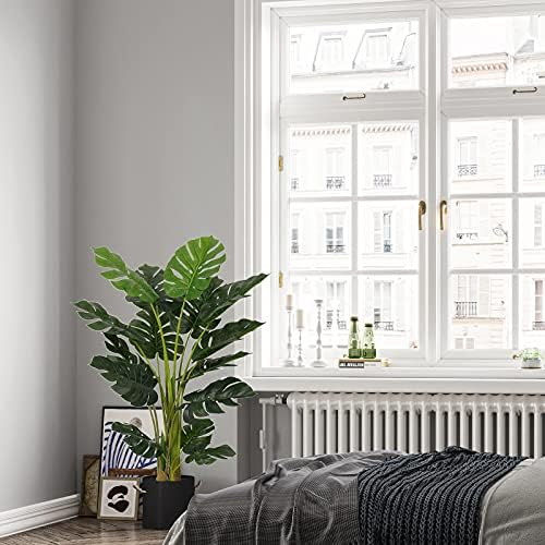 VIAGDO Artificial Monstera Deliciosa Plant 4ft Tall 2 Pack