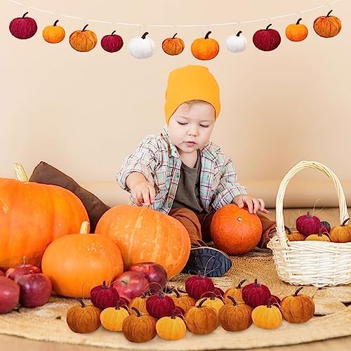 Sotiff 24 Pcs Fall Mini Tree Ornament Set