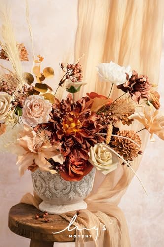 Lings Moment Burnt Orange Boho Artificial Flowers and Greenery Set