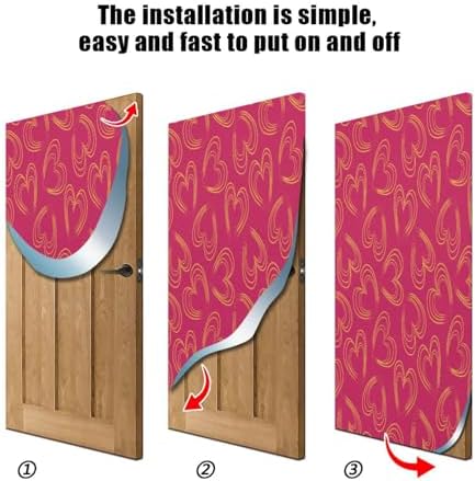 Susiyo Heart Shaped Halloween Door Cover Stretch Fabric 32x79 in
