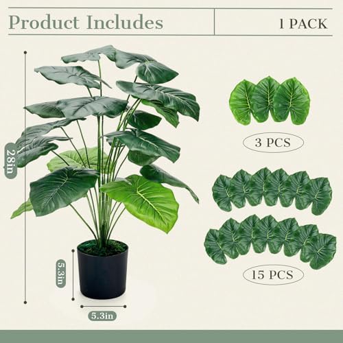 Der Rose 28 Inch Artificial Tropical Plant Indoor Decor