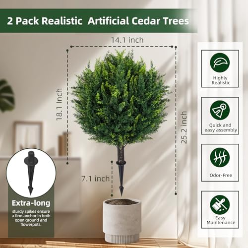 252 Inch Artificial Cedar Topiary 2 Pack