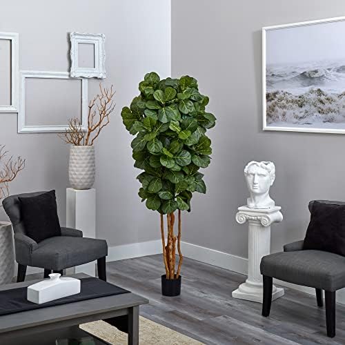 Nearly Natural 6ft Fiddle Leaf Fig Artificial Tree with 6 Trunks 270 Leaves