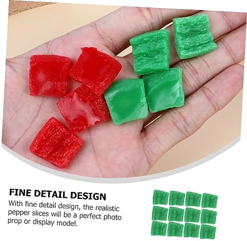 25pcs Realistic Pepper Slices Artificial Vegetable Display Props